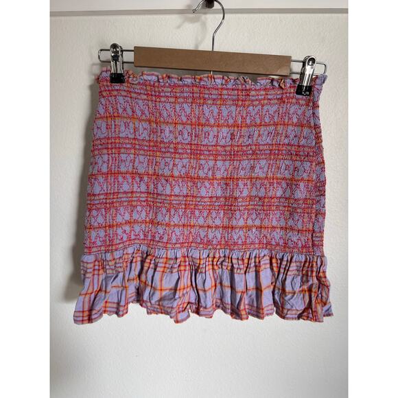 Urban Outfitters Embroidered Rosemary Smocked Mini Skirt Size‎ Small - Picture 4 of 10